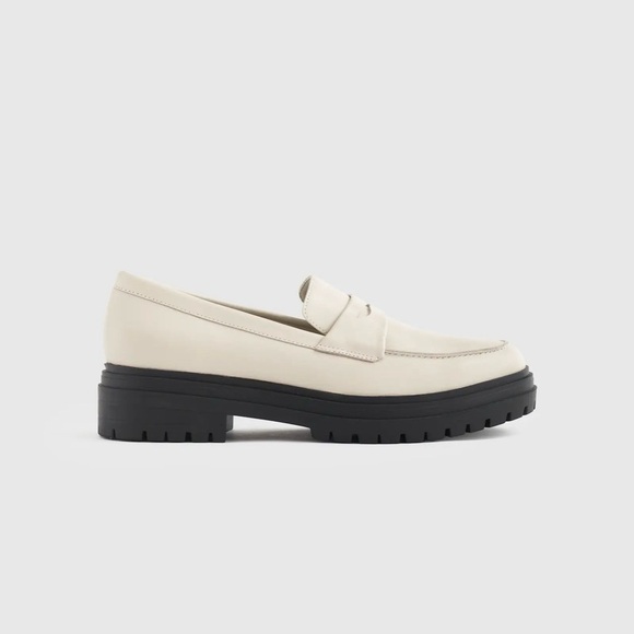 Quince Italian Leather Lug Sole Loafers in Bone US 7 EU 38 - Picture 3 of 10